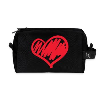 Coeur Pocket Design Coeur Amour Amour - Trousse de toilette en tissu recyclé - noir - Devant