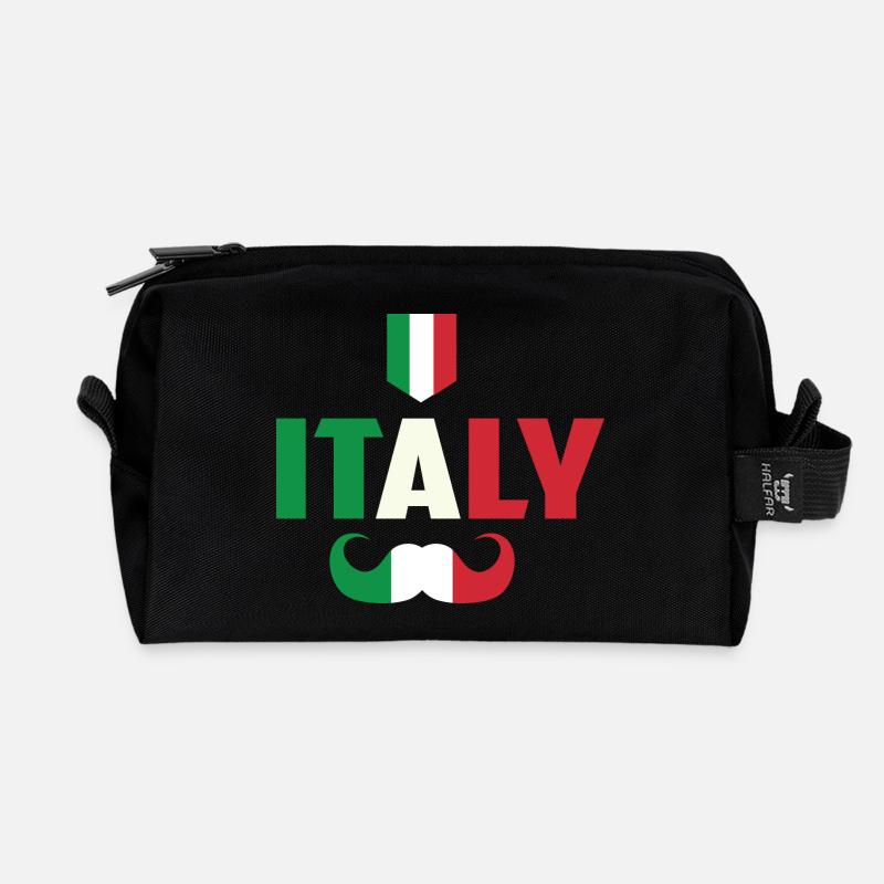 Italien Hipster - Recycelte Kulturtasche - Schwarz