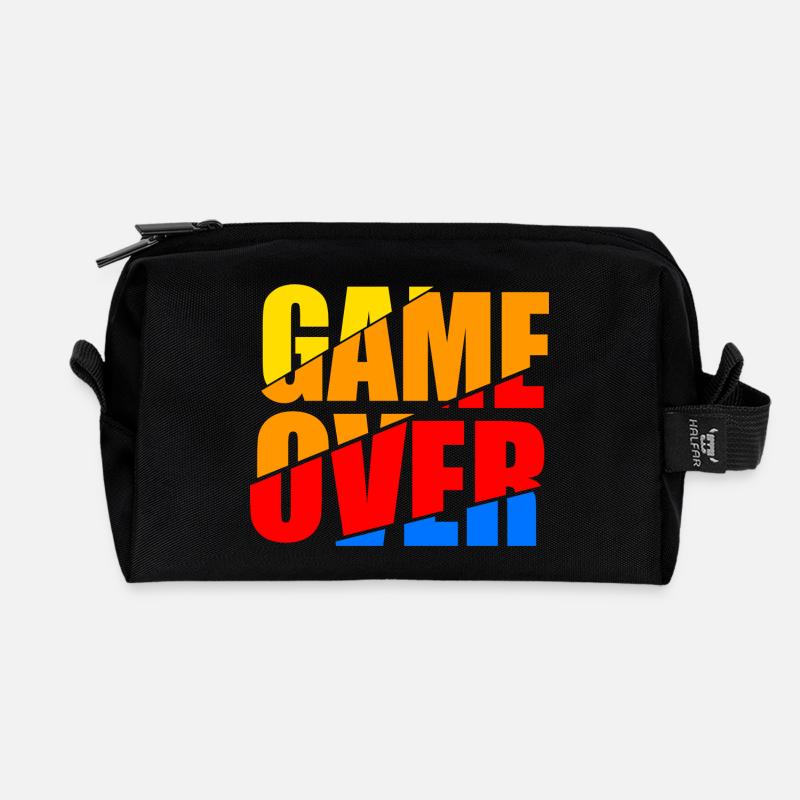 game over - Recycelte Kulturtasche - Schwarz
