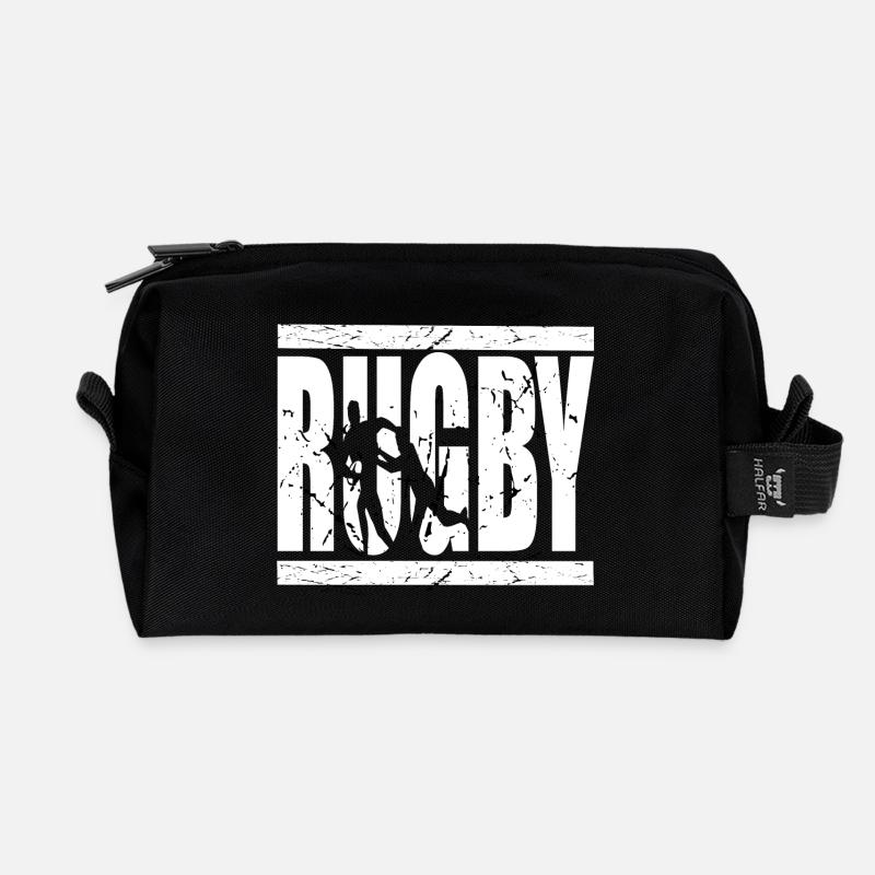 Rugby is Life - Recycelte Kulturtasche - Schwarz