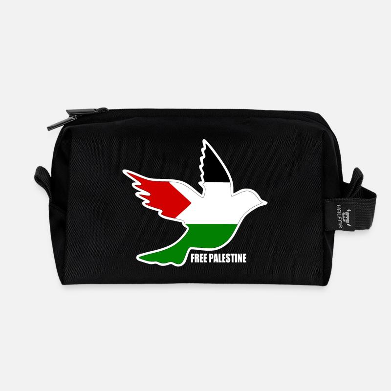 Free palestine - Recycelte Kulturtasche - Schwarz