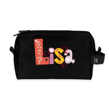 Nom personnalisé de Lisa - Trousse de toilette en tissu recyclé - noir - Devant