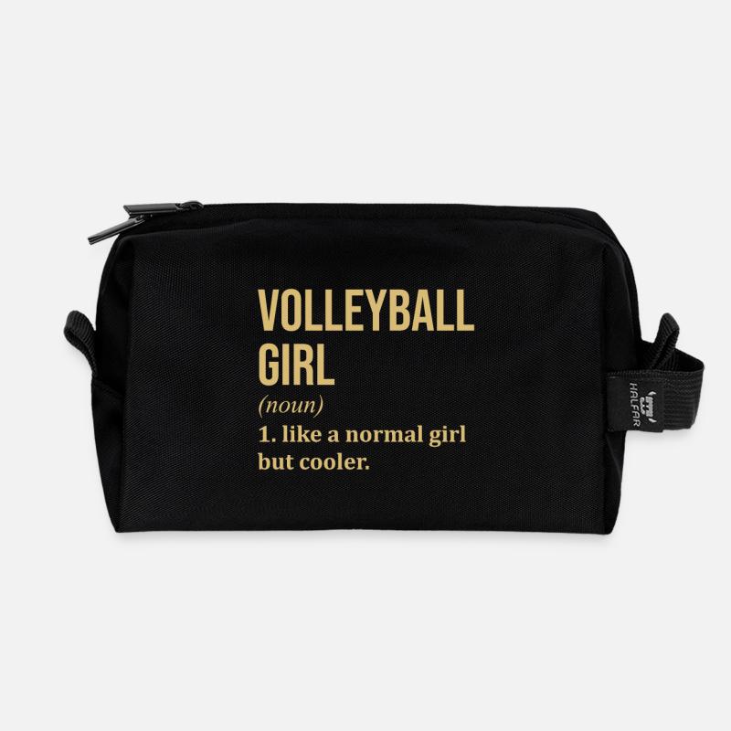 Volleyball Mädchen Lustiges Zitat - Recycelte Kulturtasche - Schwarz