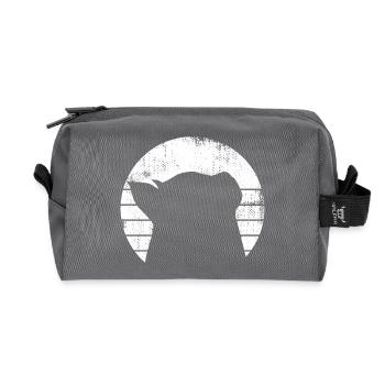Cat Drawing - Recycled Toiletry Zip Bag - anthracite - Front