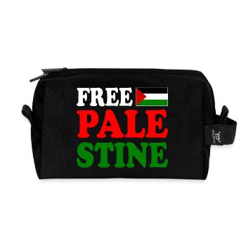 Free palestine - Recycled Toiletry Zip Bag - black - Front