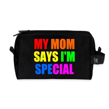 my mom says im special - Recycelte Kulturtasche - Schwarz - Vorne