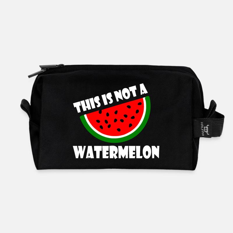 THIS IS NOT A WATERMELON - Recycelte Kulturtasche - Schwarz