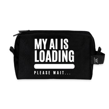 Humorous loading screen graphics - Recycled Toiletry Zip Bag - black - Front