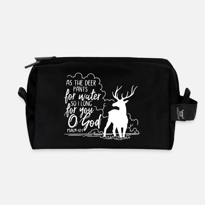 As the deer pants for water - Recycelte Kulturtasche - Schwarz