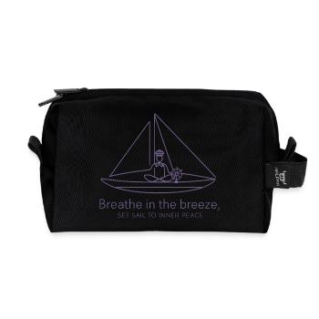 Voilier Silhouette Minimaliste - Trousse de toilette en tissu recyclé - noir - Devant