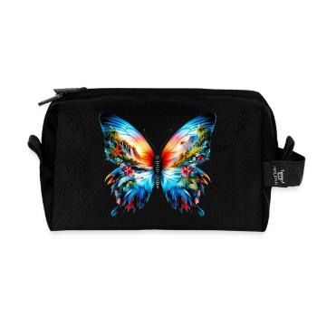 Butterfly - Recycled Toiletry Zip Bag - black - Front