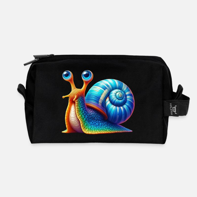 Schnecke - Recycelte Kulturtasche - Schwarz