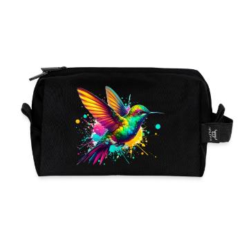 Kolibri - Recycelte Kulturtasche - Schwarz - Vorne