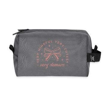 Very demure very mindful coquette aesthetic - Trousse de toilette en tissu recyclé - anthracite - Devant