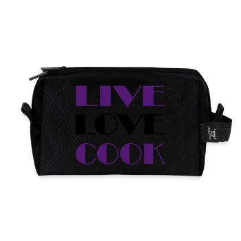Passion for cooking - Recycled Toiletry Zip Bag - black - Front