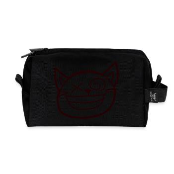 Wahnsinnige Katze Schielt Lustig Verrückt Grimasse - Recycelte Kulturtasche - Schwarz - Vorne