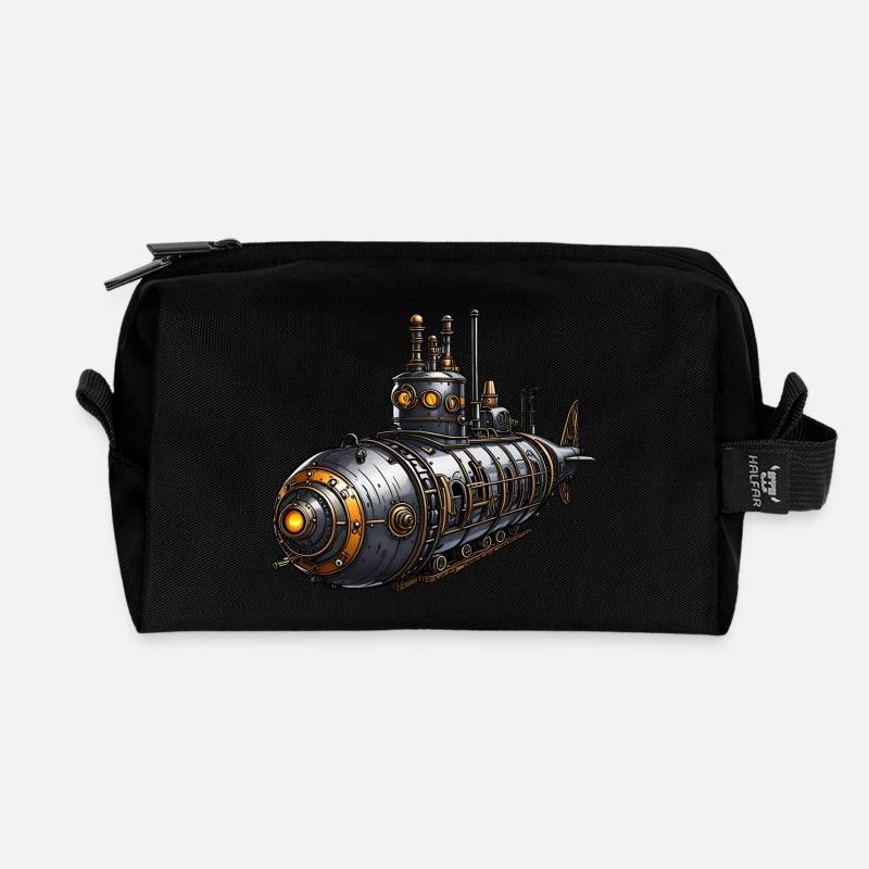 Steampunk-U-Boot - Recycelte Kulturtasche - Schwarz