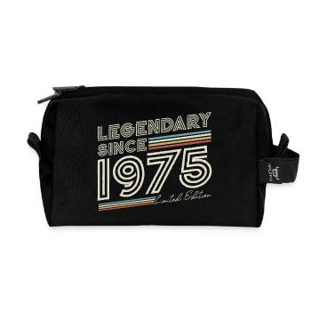 Legendary Since 1975 Vintage Birthday Gift - Recycled Toiletry Zip Bag - black - Front