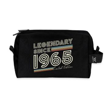 Legendary since 1965 vintage birthday - Recycled Toiletry Zip Bag - black - Front