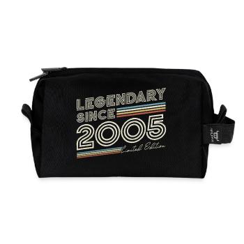 Legendary since 2005 vintage birthday - Recycled Toiletry Zip Bag - black - Front