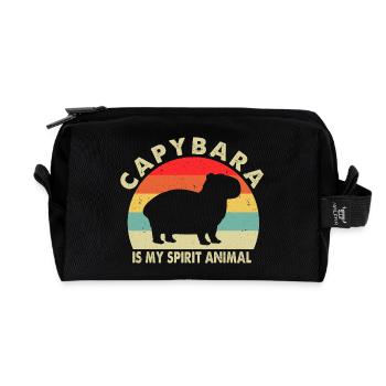 Capybara - Recycled Toiletry Zip Bag - black - Front