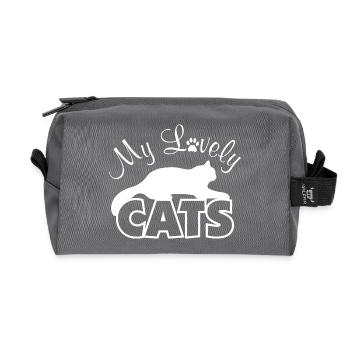 Meine lieben Katzen - Recycelte Kulturtasche - Anthrazit - Vorne