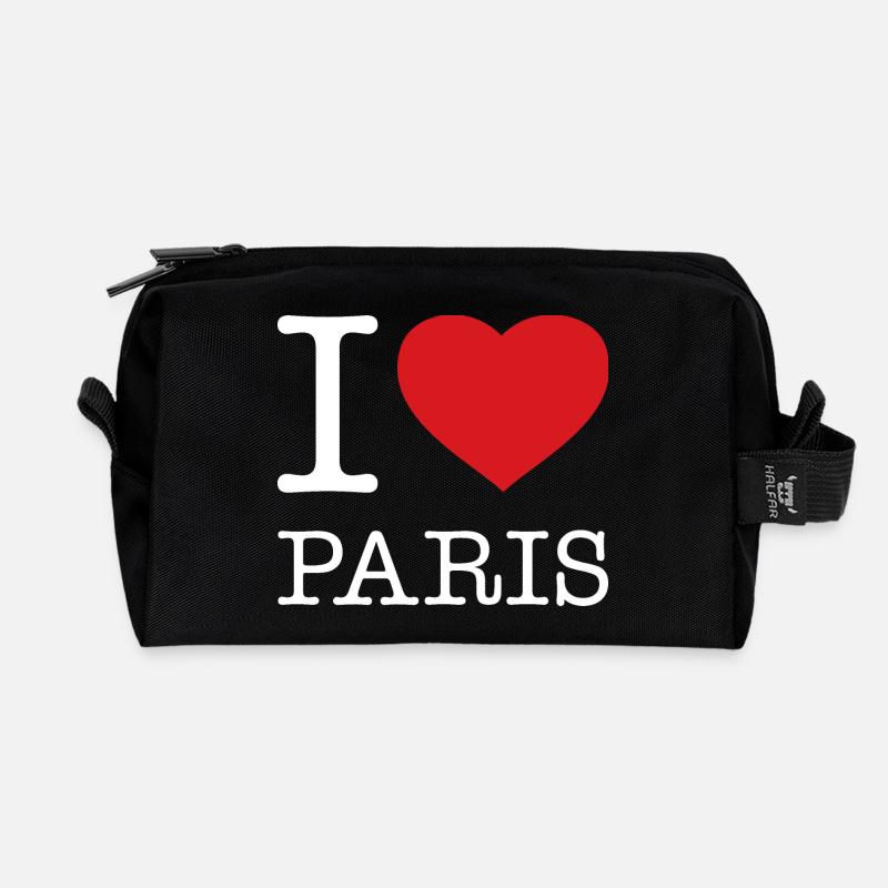 I LOVE PARIS - Recycelte Kulturtasche - Schwarz