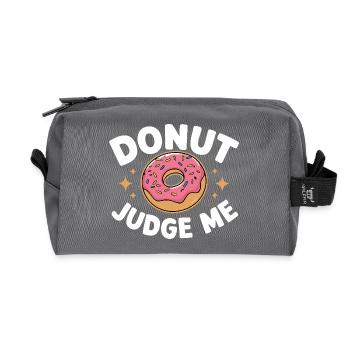 Donut Donuts Süßigkeiten Bagel - Recycelte Kulturtasche - Anthrazit - Vorne