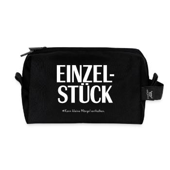 Einzelstück- kann kleine Mängel enthalten - Recycelte Kulturtasche - Schwarz - Vorne