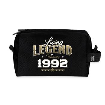 33rd Birthday Gift Husband Original February 1992 - Recycled Toiletry Zip Bag - black - Front