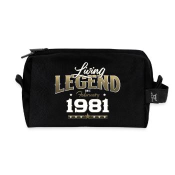 44. Geburtstag Geschenk Mann Original Februar 1981 - Recycelte Kulturtasche - Schwarz - Vorne