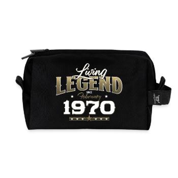 55ème anniversaire cadeau mari Original février 1970 - Trousse de toilette en tissu recyclé - noir - Devant