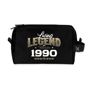 35ème anniversaire cadeau mari Original février 1990 - Trousse de toilette en tissu recyclé - noir - Devant
