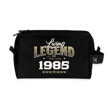40ème anniversaire cadeau mari Original février 1985 - Trousse de toilette en tissu recyclé - noir - Devant