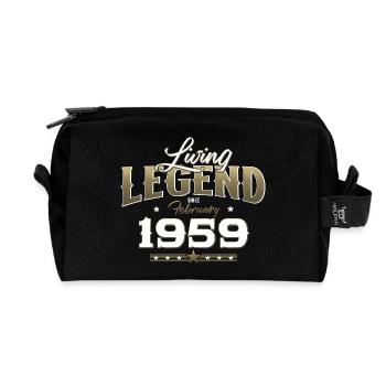66ème anniversaire cadeau mari Original février 1959 - Trousse de toilette en tissu recyclé - noir - Devant
