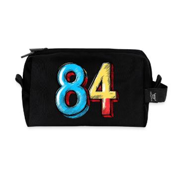 84 Number Symbol - Recycled Toiletry Zip Bag - black - Front