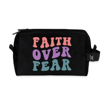 Faith Over Fear - Recycelte Kulturtasche - Schwarz - Vorne