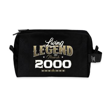 25th Birthday Gift Husband Vintage March 2000 - Recycled Toiletry Zip Bag - black - Front