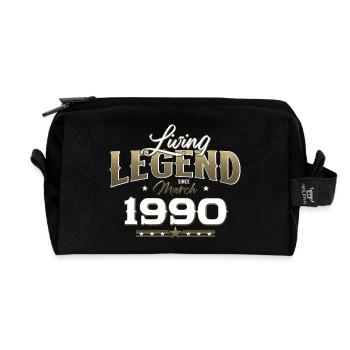 35ème anniversaire cadeau mari Original mars 1990 - Trousse de toilette en tissu recyclé - noir - Devant
