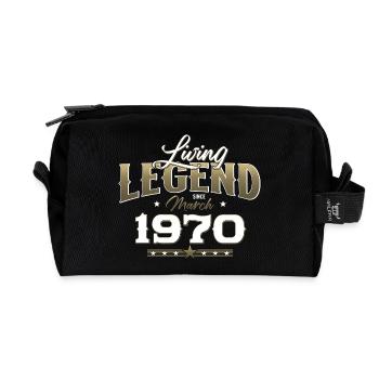 55ème anniversaire Cadeau Homme Légende Mars 1970 - Trousse de toilette en tissu recyclé - noir - Devant