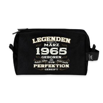 60. Geburtstag Geschenk Mann Original März 1965 - Recycelte Kulturtasche - Schwarz - Vorne