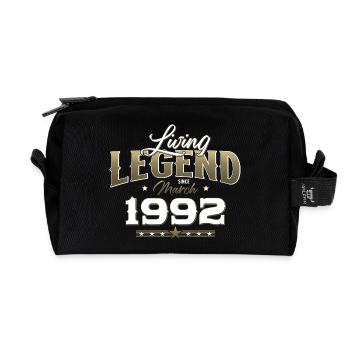 33ème anniversaire cadeau mari Vintage mars 1992 - Trousse de toilette en tissu recyclé - noir - Devant