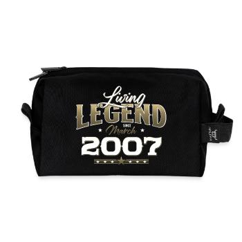 18. Geburtstag Geschenk Mann Vintage März 2007 - Recycelte Kulturtasche - Schwarz - Vorne