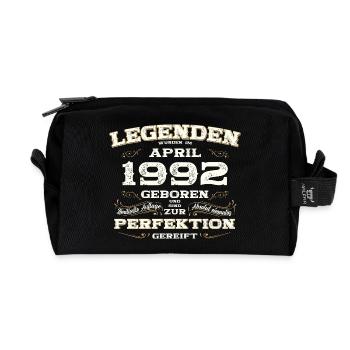33. Geburtstag Geschenk Mann Legende April 1992 - Recycelte Kulturtasche - Schwarz - Vorne