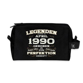 35. Geburtstag Geschenk Mann Legende April 1990 - Recycelte Kulturtasche - Schwarz - Vorne