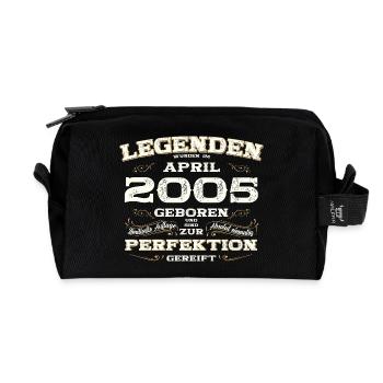 20. Geburtstag Geschenk Mann Vintage April 2005 - Recycelte Kulturtasche - Schwarz - Vorne
