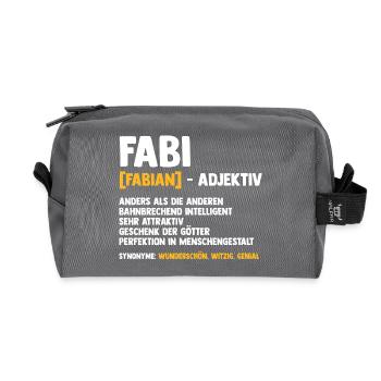 Fabian - Recycled Toiletry Zip Bag - anthracite - Front