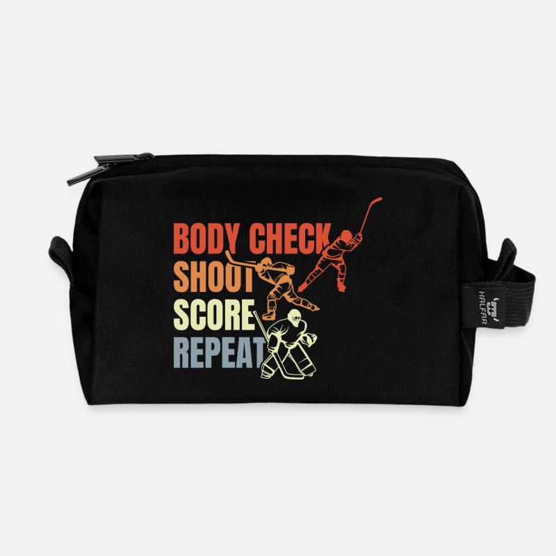 Eishockey Spruch - Recycelte Kulturtasche - Schwarz