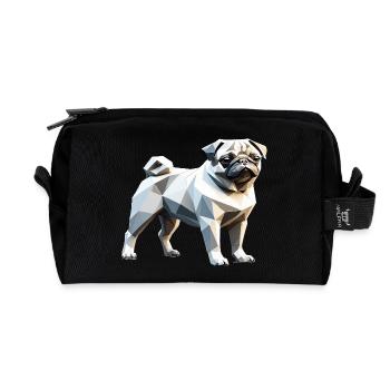 Pug - Pet Design - Recycled Toiletry Zip Bag - black - Front