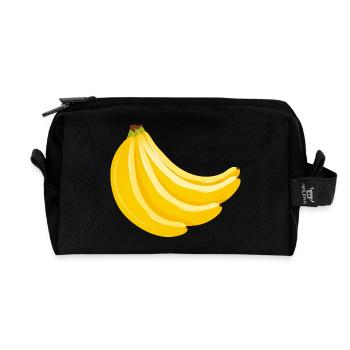 Vier gelbe Bananen im Bund für Fans von Food-Art - Recycelte Kulturtasche - Schwarz - Vorne